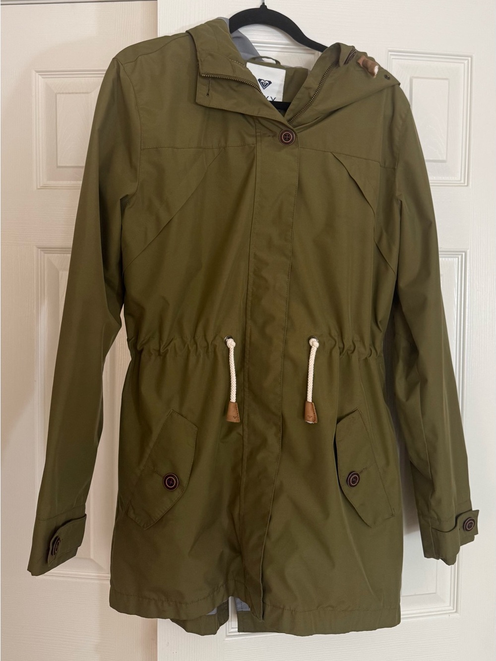 Roxy DryFlight Olive Green Hooded Parka Jacket Women’s L